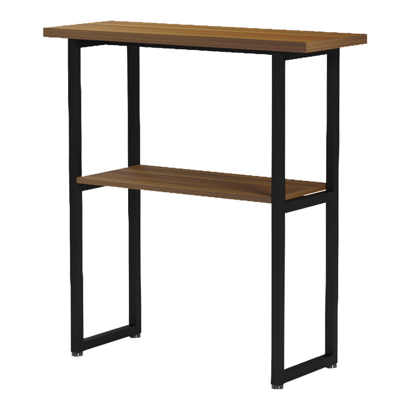 Consolă cu rafturi Solain, Modernă, Metal și Lemn, Nuc, 79x29x85 cm