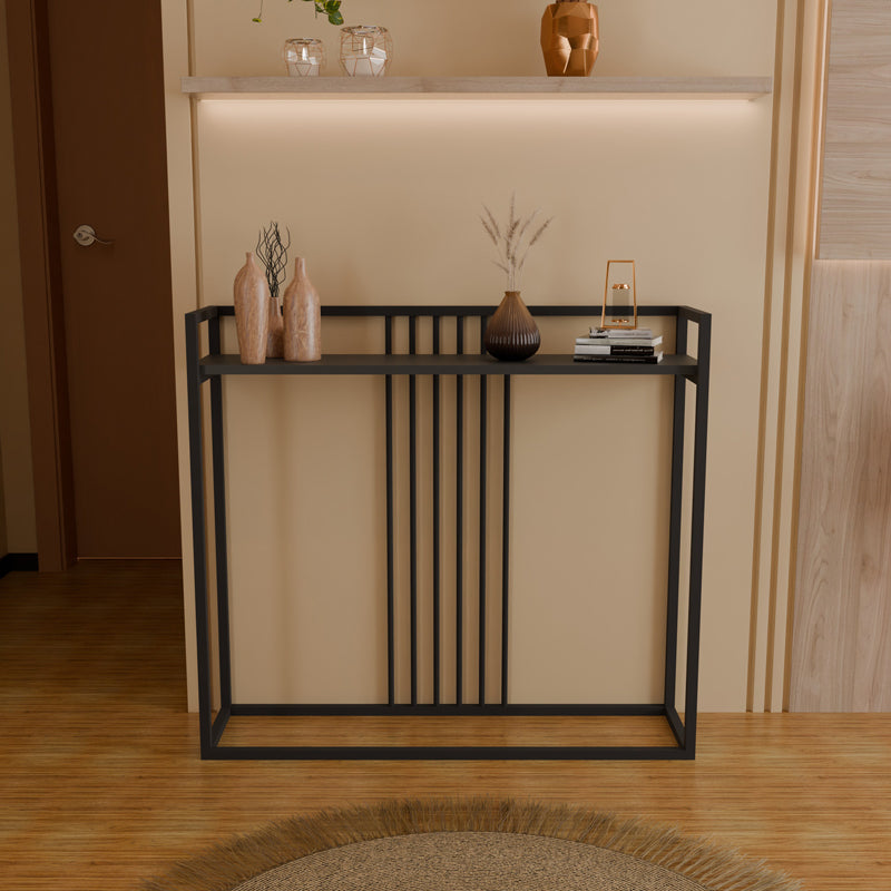 Consolă cu negru, Convida, Lemn, Stejar, 100x25x90 cm - Antracit