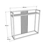 Consolă cu negru, Convida, Lemn, Stejar, 100x25x90 cm - Antracit