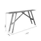 Consolă cu spatiu de depozitare Roosevelt, Lemn de pin solid, Nuc, 119x29x80 cm
