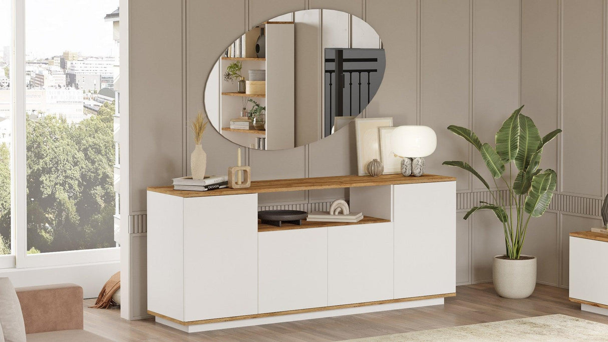 Consola Elegant Modern, Crem, 180x75x45 cm