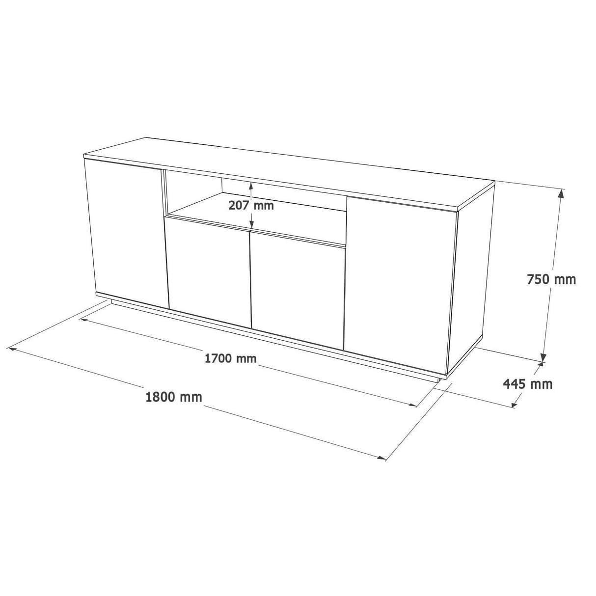 Consola Elegant Modern, Crem, 180x75x45 cm