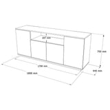 Consola Elegant Modern, Crem, 180x75x45 cm