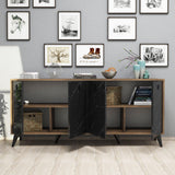 Consolă Elite Console, Alb - Negru, 180x80x45 cm - Marmură neagră