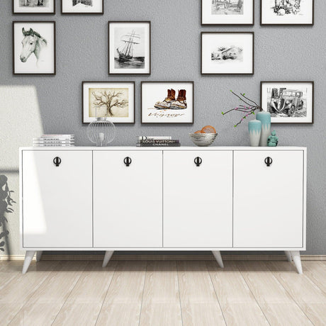 Consolă Elite Console, Alb - Negru, 180x80x45 cm