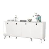 Consolă Elite Console, Alb - Negru, 180x80x45 cm - Alb