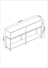 Consolă Furniture Lord, Negru - White Gold, 150x30 cm - Negru