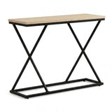 Consola Glimmer, Metal, 100x30x80 cm - Natur-Negru