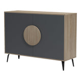 Consola Bufet Gora, Pal melaminat, 110x36x82 cm - Sonoma-Antracit