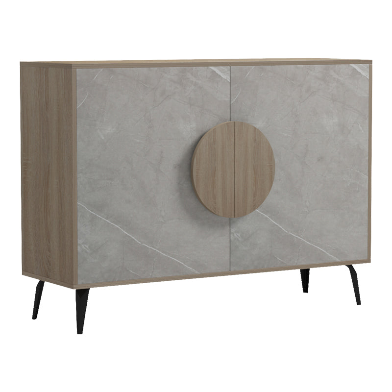 Consola Bufet Gora, Pal melaminat, 110x36x82 cm - Sonoma-Marmura Bej