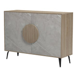 Consola Bufet Gora, Pal melaminat, 110x36x82 cm - Sonoma-Marmura Bej