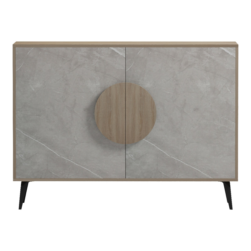 Consola Bufet Gora, Pal melaminat, 110x36x82 cm - Sonoma-Marmura Bej