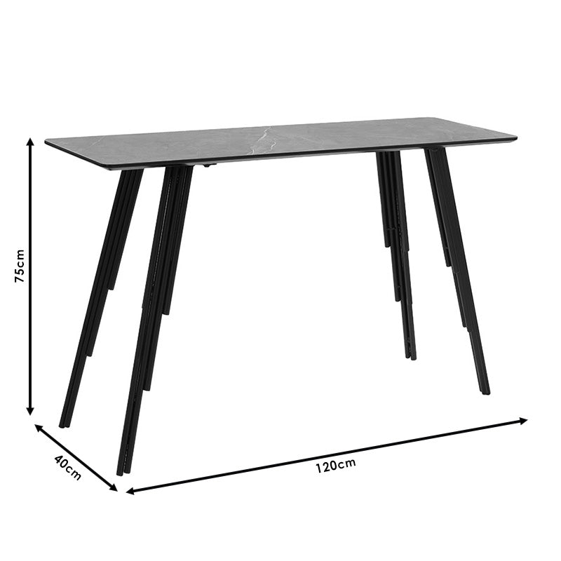 Consolă Lifo, Gri inchis ciment-negru, 120x40x75 cm