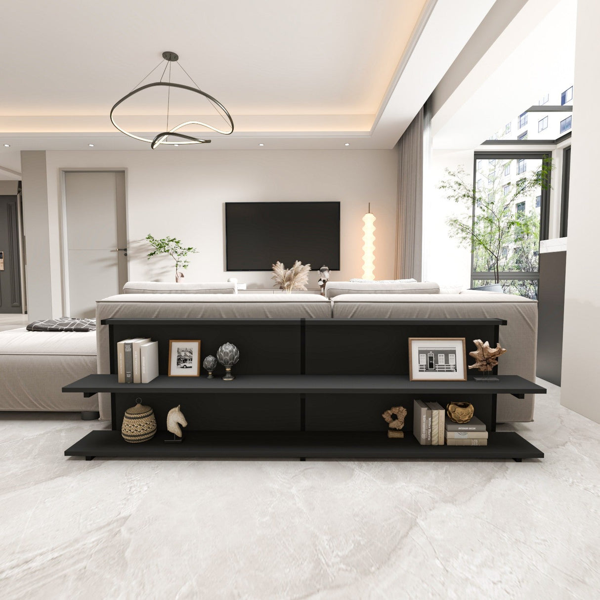 Consola Mela, 180x22 cm - Anthracite