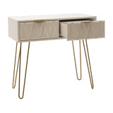 Consolă Model Isla, Alb/Auriu, 80x39x74 cm