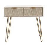 Consolă Model Isla, Alb/Auriu, 80x39x74 cm