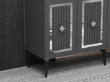 Consola Nora Olivia, alb - argintiu - antracit - argintiu, 150x40 cm - Anthracite Silver