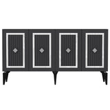 Consola Nora Olivia, alb - argintiu - antracit - argintiu, 150x40 cm - Anthracite Silver