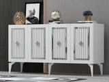 Consola Nora Olivia, alb - argintiu - antracit - argintiu, 150x40 cm - White Silver