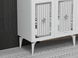 Consola Nora Olivia, alb - argintiu - antracit - argintiu, 150x40 cm - White Silver