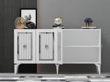 Consola Nora Olivia, alb - argintiu - antracit - argintiu, 150x40 cm - White Silver