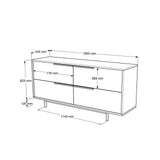 Consola On3 Locelso, nuc - alb, 160x45 cm