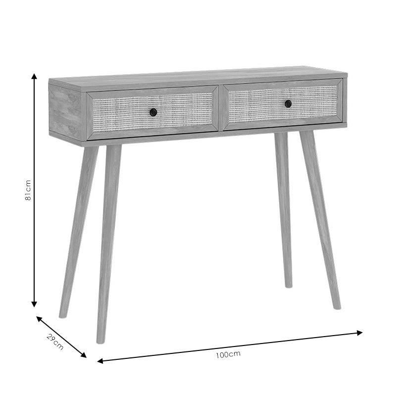 Consolă Oslo, Sonoma - Negru, 100x29x81 cm - Sonoma