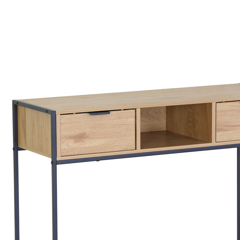 Consolă Regando, Stejar cu metal, negru, 100x35x80 cm, perspectiva suplimentara