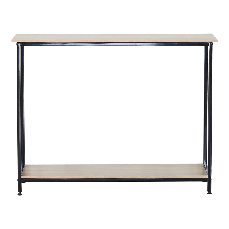 Consola Shima, Stejar-Negru, 106x35x81 cm, Negru-Stejar, vedere frontală, PAL melaminat, metal, pentru locuință