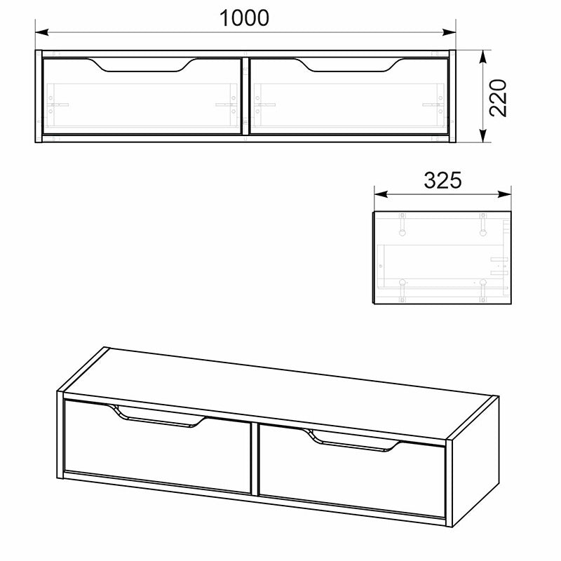 Consolă-toaleta suspendata Alberto, Diverse culori, 100x32x22 cm - Nuc