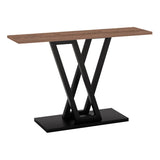 Consola Wirmo, Melamina si metal, 110x30x80 cm - Nuc-Negru