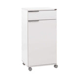 Corp Mobil ADR-411-PP-1 Home Collection® Diamond, cu usa, sertar si rotile, Alb, 50x100x40 cm