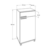 Corp Mobil ADR-411-PP-1 Home Collection® Diamond, cu usa, sertar si rotile, Alb, 50x100x40 cm