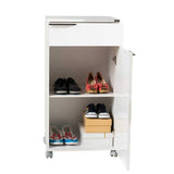 Corp Mobil ADR-411-PP-1 Home Collection® Diamond, cu usa, sertar si rotile, Alb, 50x100x40 cm