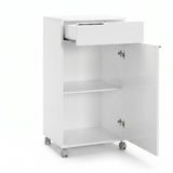 Corp Mobil ADR-411-PP-1 Home Collection® Diamond, cu usa, sertar si rotile, Alb, 50x100x40 cm