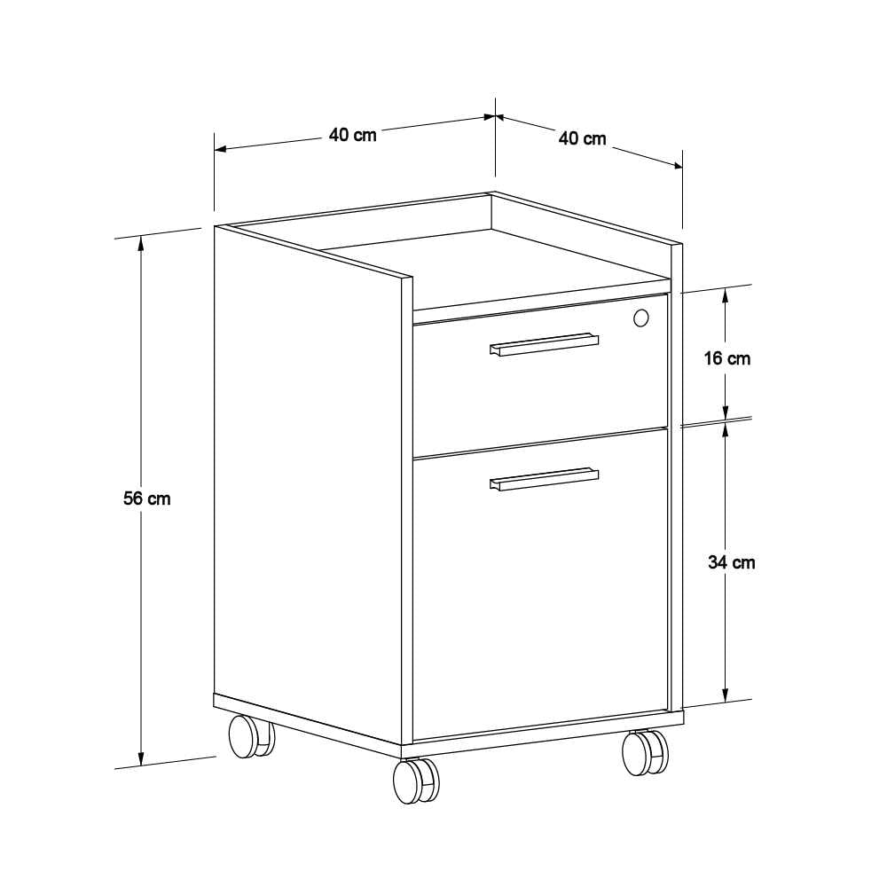 Corp Mobil GKS-920-EE-1 Home Collection® Gaming cu 2 sertare si incuietoare, Negru, 40x56x40 cm