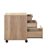 Corp Mobil NKS-530-TT-1 Home Collection® New York Rollbox, 3 Sertare, sertar cu cheie, Natur, 45x63x51 cm