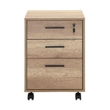 Corp Mobil NKS-530-TT-1 Home Collection® New York Rollbox, 3 Sertare, sertar cu cheie, Natur, 45x63x51 cm