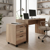Corp Mobil NKS-530-TT-1 Home Collection® New York Rollbox, 3 Sertare, sertar cu cheie, Natur, 45x63x51 cm