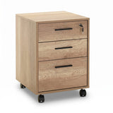 Corp Mobil NKS-530-TT-1 Home Collection® New York Rollbox, 3 Sertare, sertar cu cheie, Natur, 45x63x51 cm