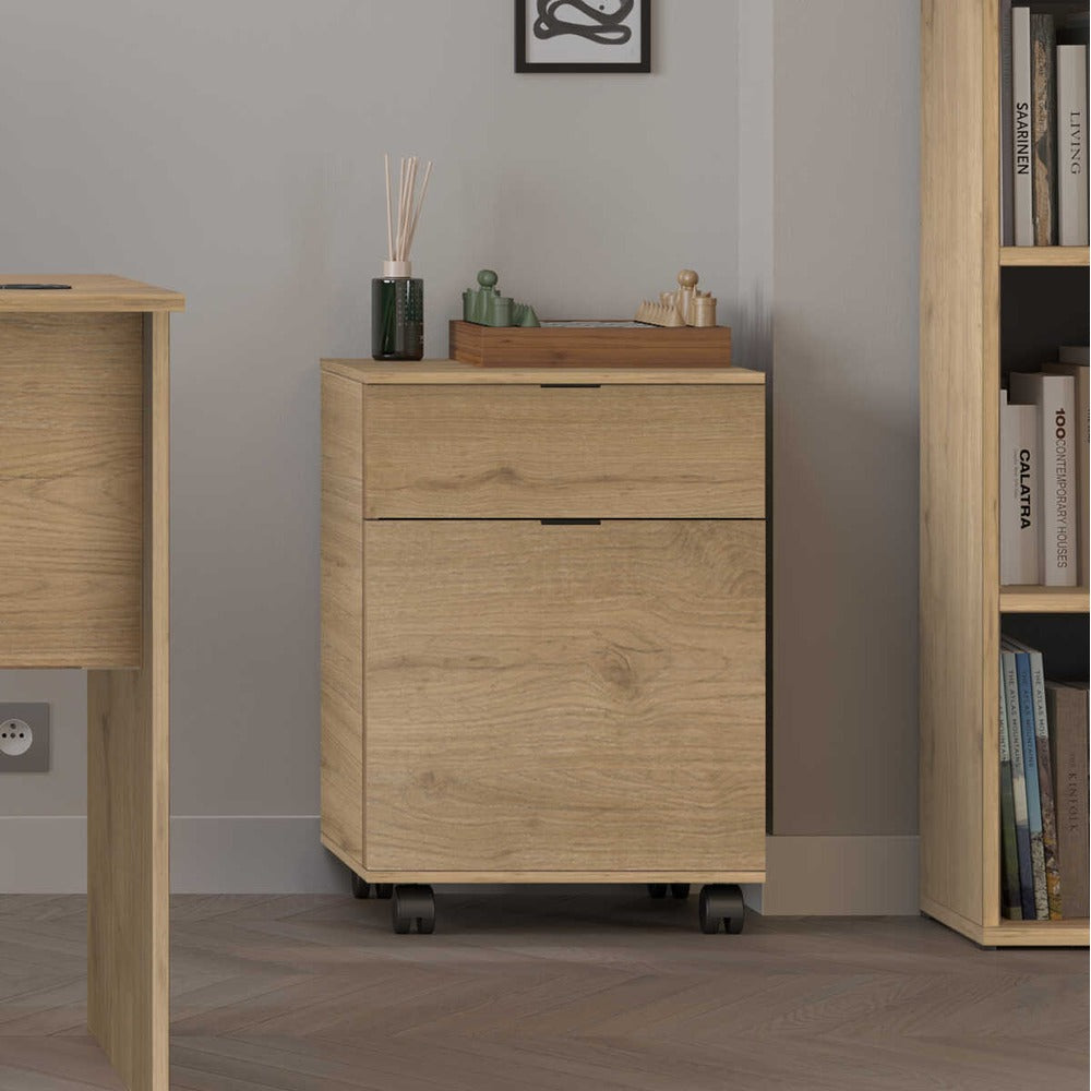 Corp Mobil RKM-311-DD-1 Home Collection® Rio Rollbox, usa, sertar cu cheie, 41x61x45 cm - Stejar | SKU: RKM-311-FF-1