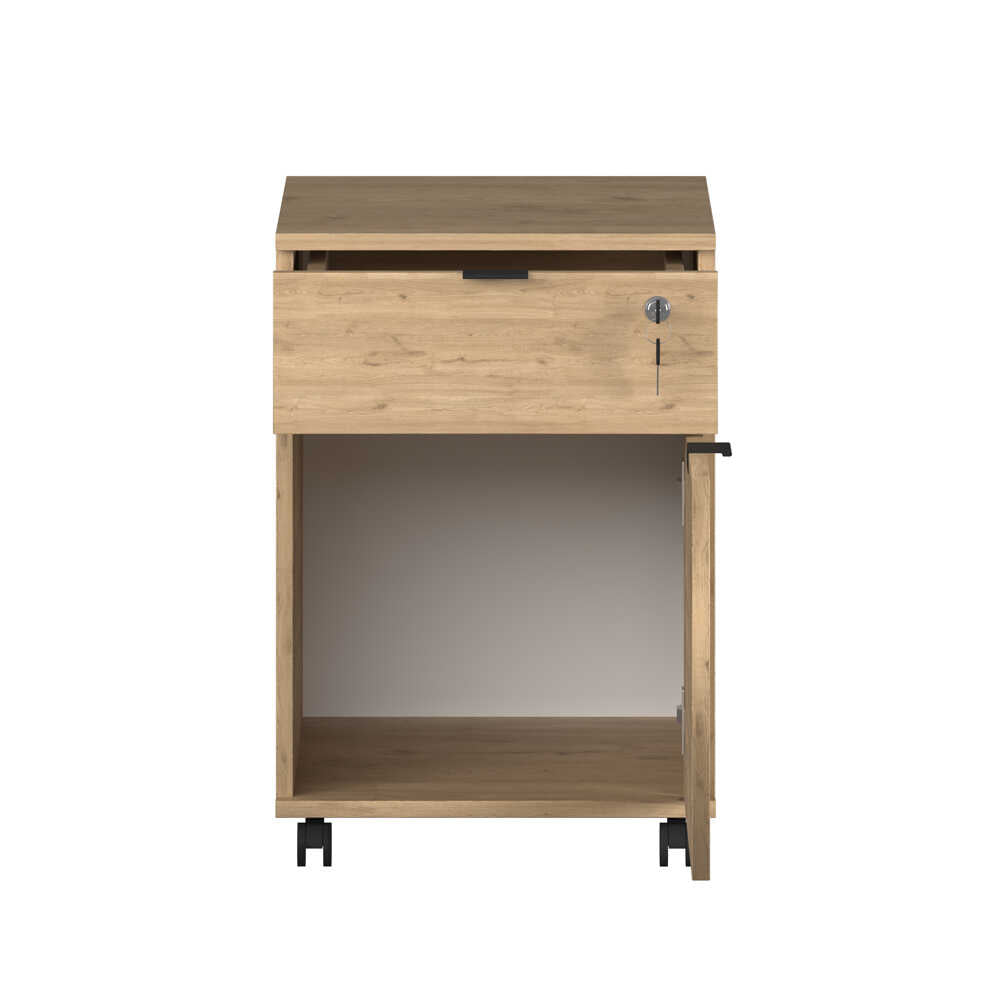 Corp Mobil RKM-311-DD-1 Home Collection® Rio Rollbox, usa, sertar cu cheie, 41x61x45 cm - Stejar | SKU: RKM-311-FF-1