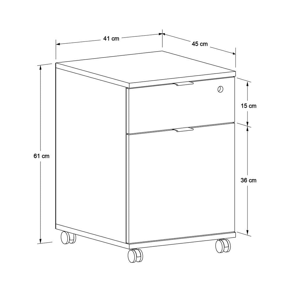 Corp Mobil RKM-311-DD-1 Home Collection® Rio Rollbox, usa, sertar cu cheie, 41x61x45 cm - Stejar | SKU: RKM-311-FF-1