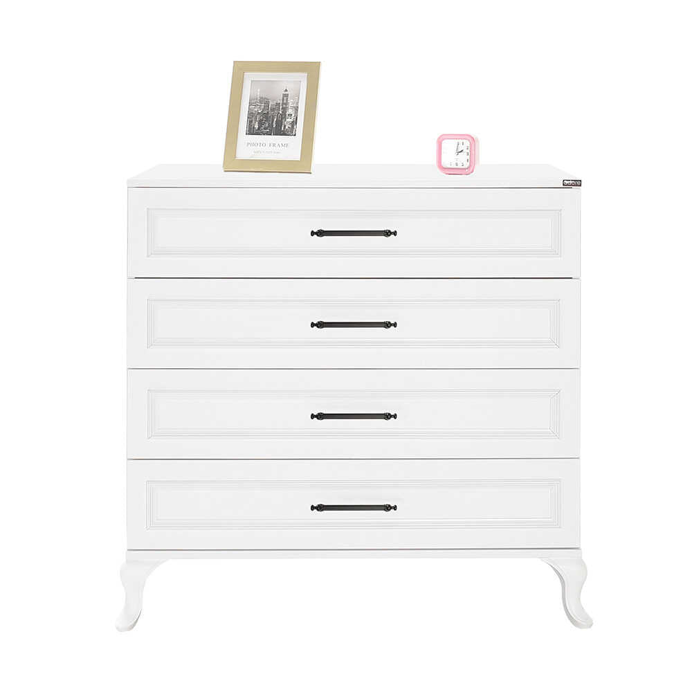 Comoda SFN-1004-DD-1 Home Collection® Country, 4 sertare, Alb, 90x89x45 cm