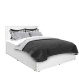 Pat dublu KRB-1016-DD-3 Home Collection® Country cu loc de depozitare, Alb, 165x110x205 cm