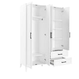 Dulap Haine GRD-1042-DD-3 Home Collection® Country, 4 usi cu 2 sertare, Alb, 137x199x51 cm