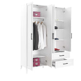 Dulap Haine GRD-1042-DD-3 Home Collection® Country, 4 usi cu 2 sertare, Alb, 137x199x51 cm