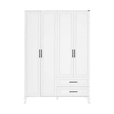 Dulap Haine GRD-1042-DD-3 Home Collection® Country, 4 usi cu 2 sertare, Alb, 137x199x51 cm