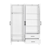 Dulap Haine GRD-1042-DD-3 Home Collection® Country, 4 usi cu 2 sertare, Alb, 137x199x51 cm
