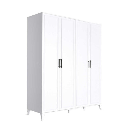Dulap Haine GRD-1040-DD-3 Home Collection® Country, 4 usi, Alb, 180x224x62 cm